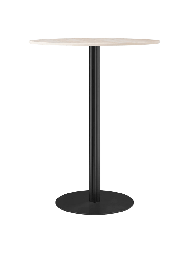 Harbour Column Bar Table - Audo Copenhagen Tables + Desks - Round base - 27.6 × 23.6 in - Black Oak - HORNE