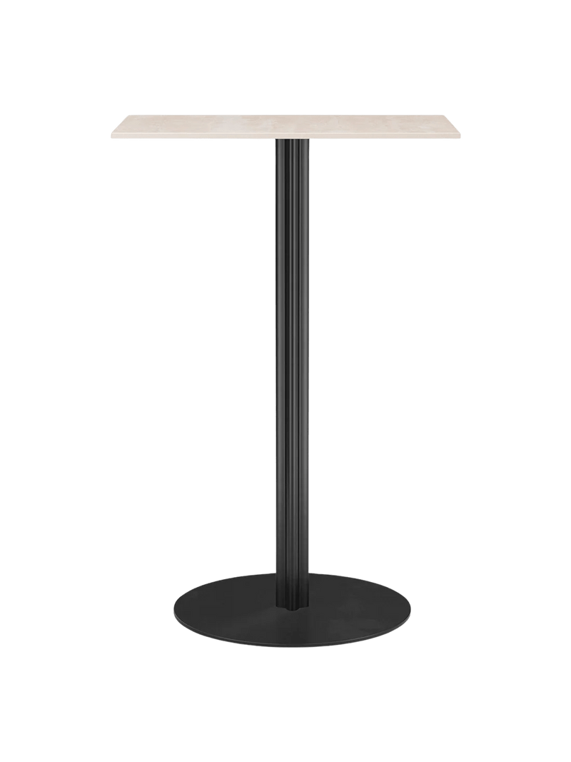 Harbour Column Counter Table - Audo Copenhagen Tables + Desks - Round base - 27.6 × 23.6 in - Black Oak - HORNE