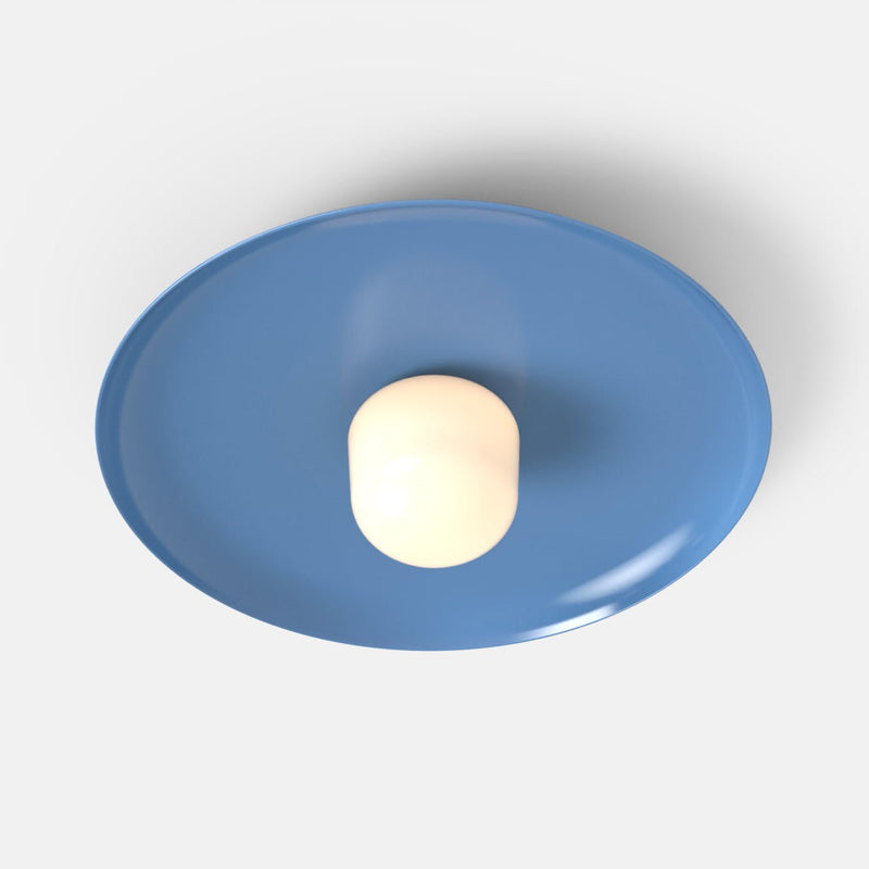 Hoist Flush Mount - Large Shade - RBW Lighting - Cream White - Small Glass Diffuser - 2700K (warm white) - HORNE