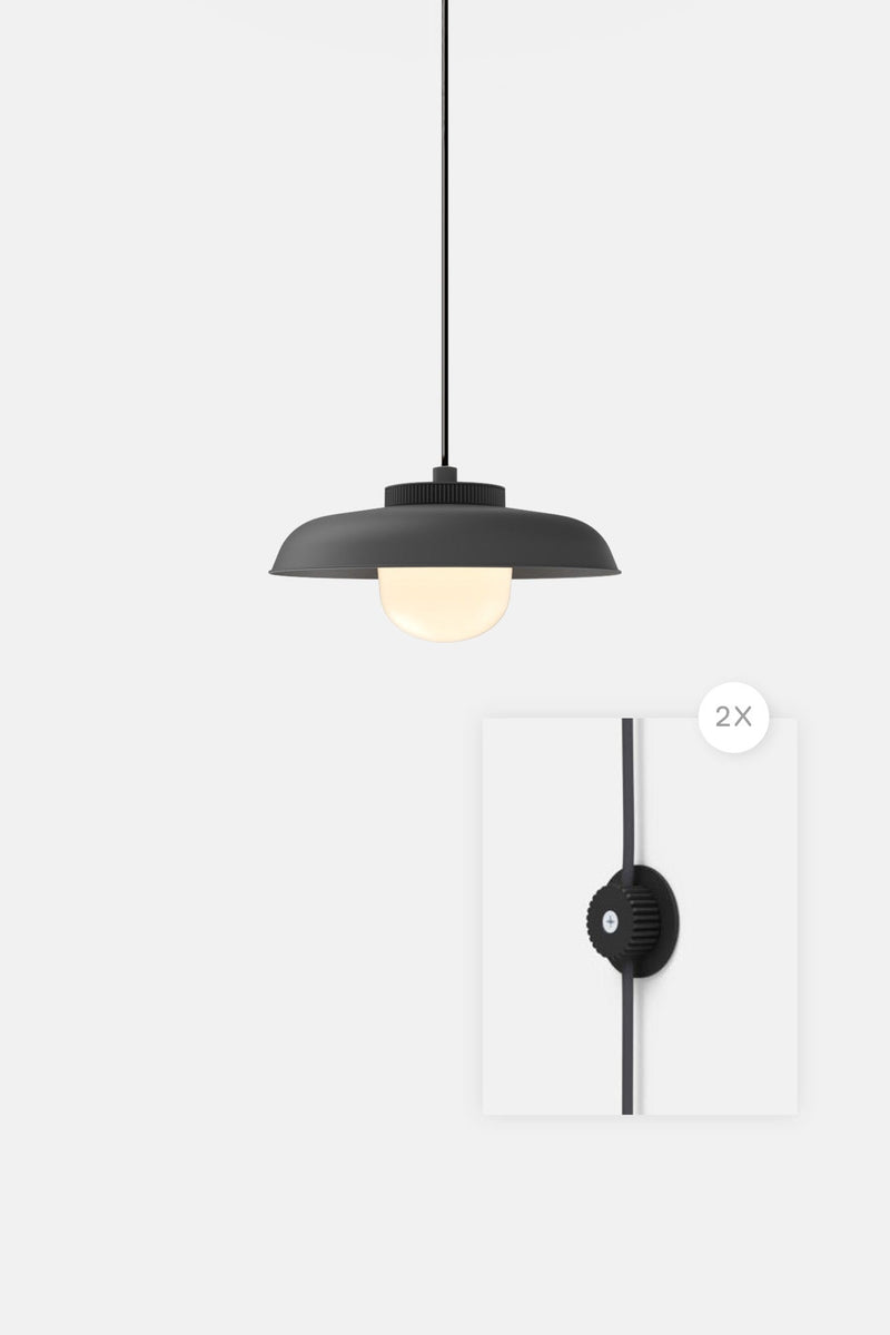 Hoist Pendant Plug - In - Large Glass Diffuser - Medium Shade - RBW Lighting - Cream White - Cream White - 2700K (warm white) - HORNE