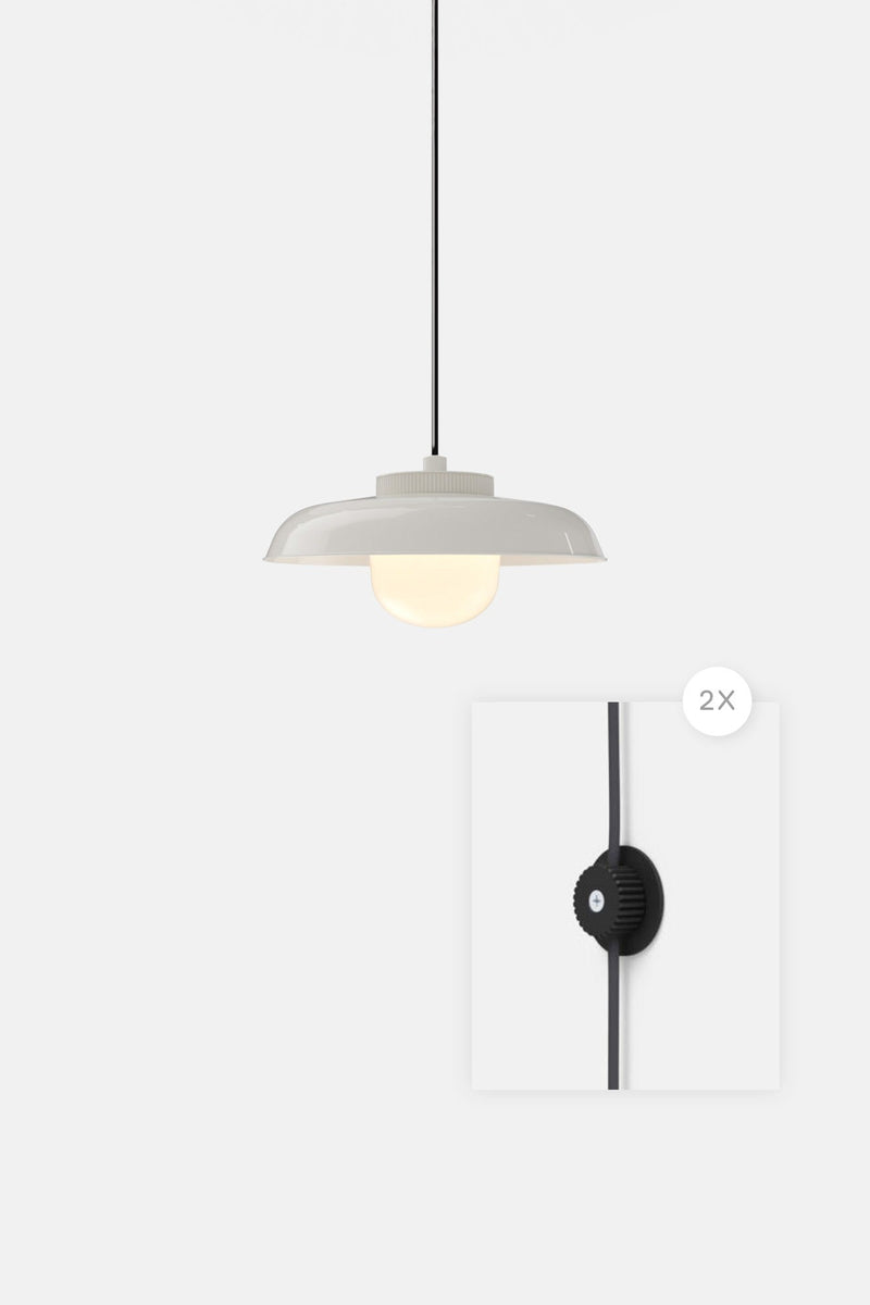Hoist Pendant Plug - In - Large Glass Diffuser - Medium Shade - RBW Lighting - Cream White - Cream White - 2700K (warm white) - HORNE