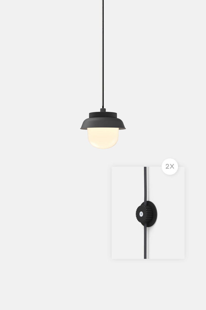 Hoist Pendant Plug - In - Large Glass Diffuser - Small Shade - RBW Lighting - Cream White - Cream White - 2700K (warm white) - HORNE