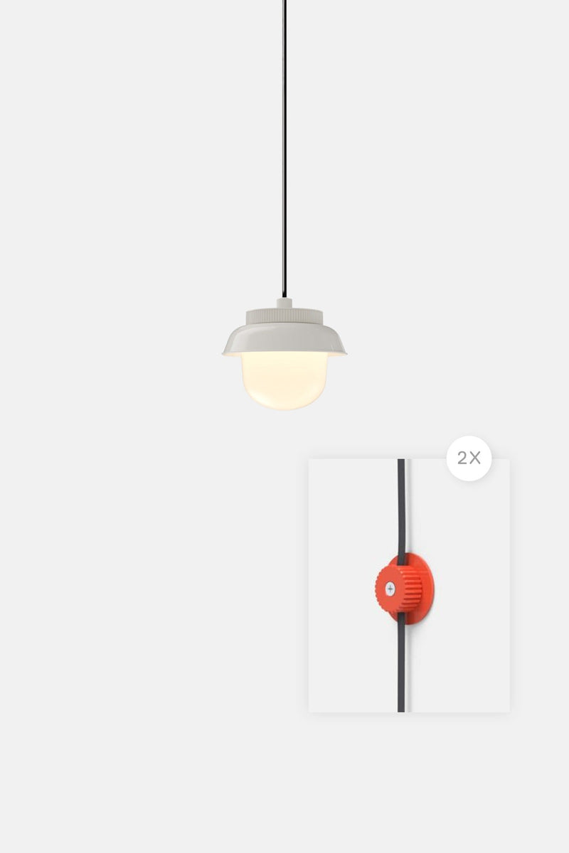 Hoist Pendant Plug - In - Large Glass Diffuser - Small Shade - RBW Lighting - Cream White - Cream White - 2700K (warm white) - HORNE