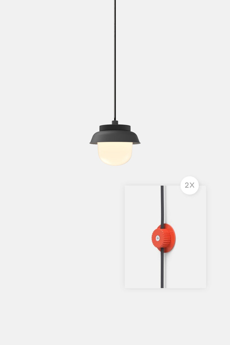 Hoist Pendant Plug - In - Large Glass Diffuser - Small Shade - RBW Lighting - Cream White - Cream White - 2700K (warm white) - HORNE