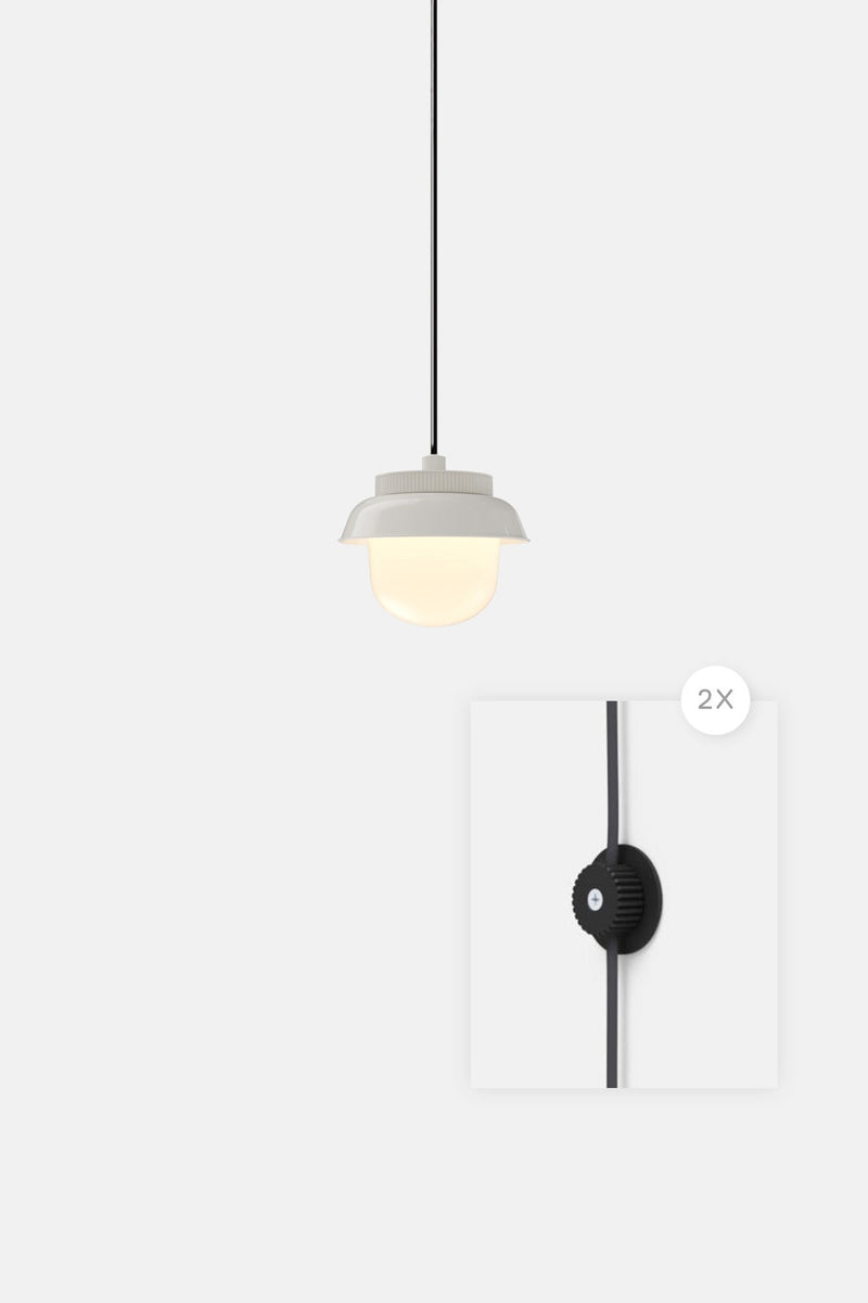Hoist Pendant Plug - In - Large Glass Diffuser - Small Shade - RBW Lighting - Cream White - Cream White - 2700K (warm white) - HORNE