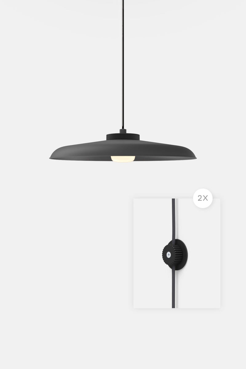 Hoist Pendant Plug - In - Small Glass Diffuser - Large Shade - RBW Lighting - Cream White - Cream White - 2700K (warm white) - HORNE