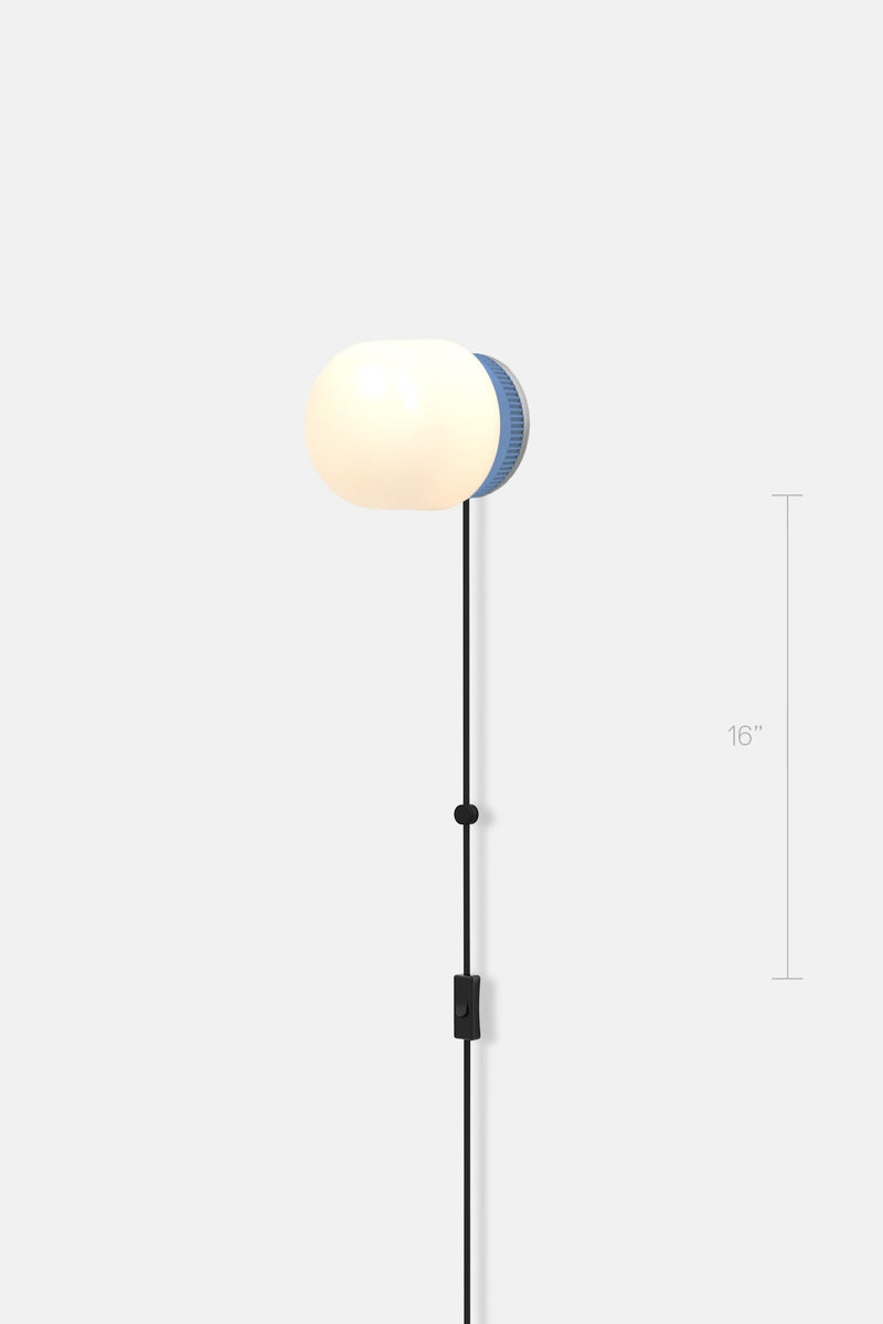 Hoist Sconce Corded - Large Glass Diffuser - No Shade - RBW Lighting - Cream White - Corded Plug - in (Back) / 120V Input - 2700K (warm white) - HORNE