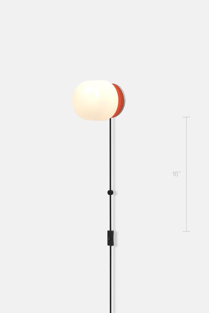 Hoist Sconce Corded - Large Glass Diffuser - No Shade - RBW Lighting - Cream White - Corded Plug - in (Back) / 120V Input - 2700K (warm white) - HORNE
