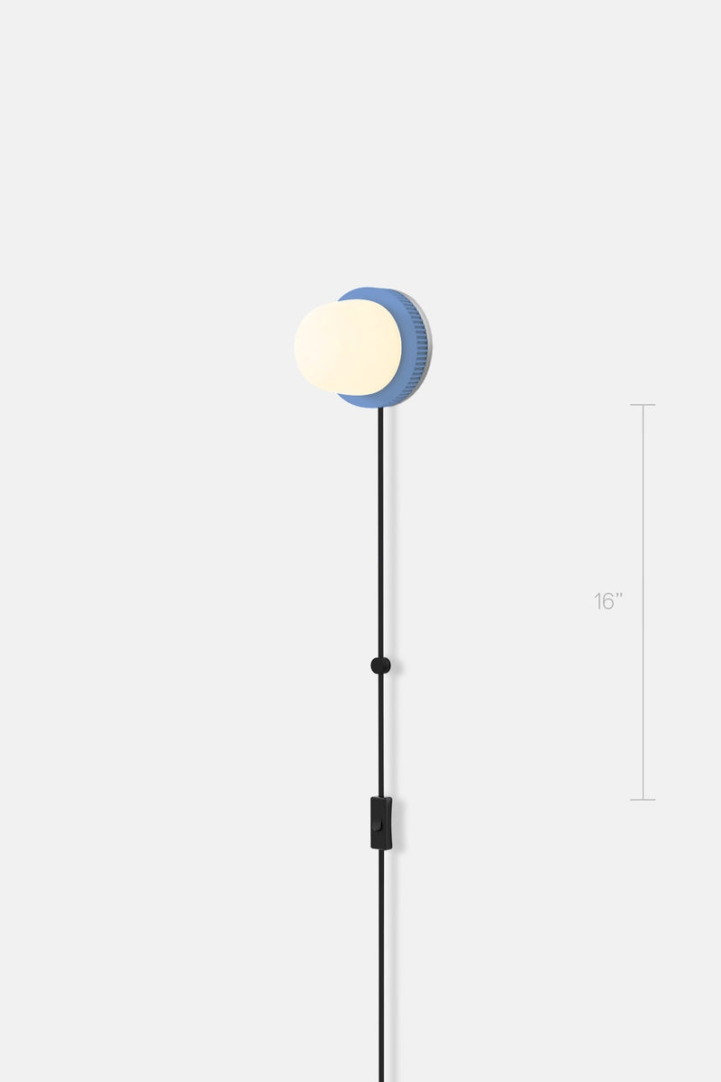 Hoist Sconce Corded - Small Glass Diffuser - No Shade - RBW Lighting - Cream White - Corded Plug - in (Back) / 120V Input - 2700K (warm white) - HORNE