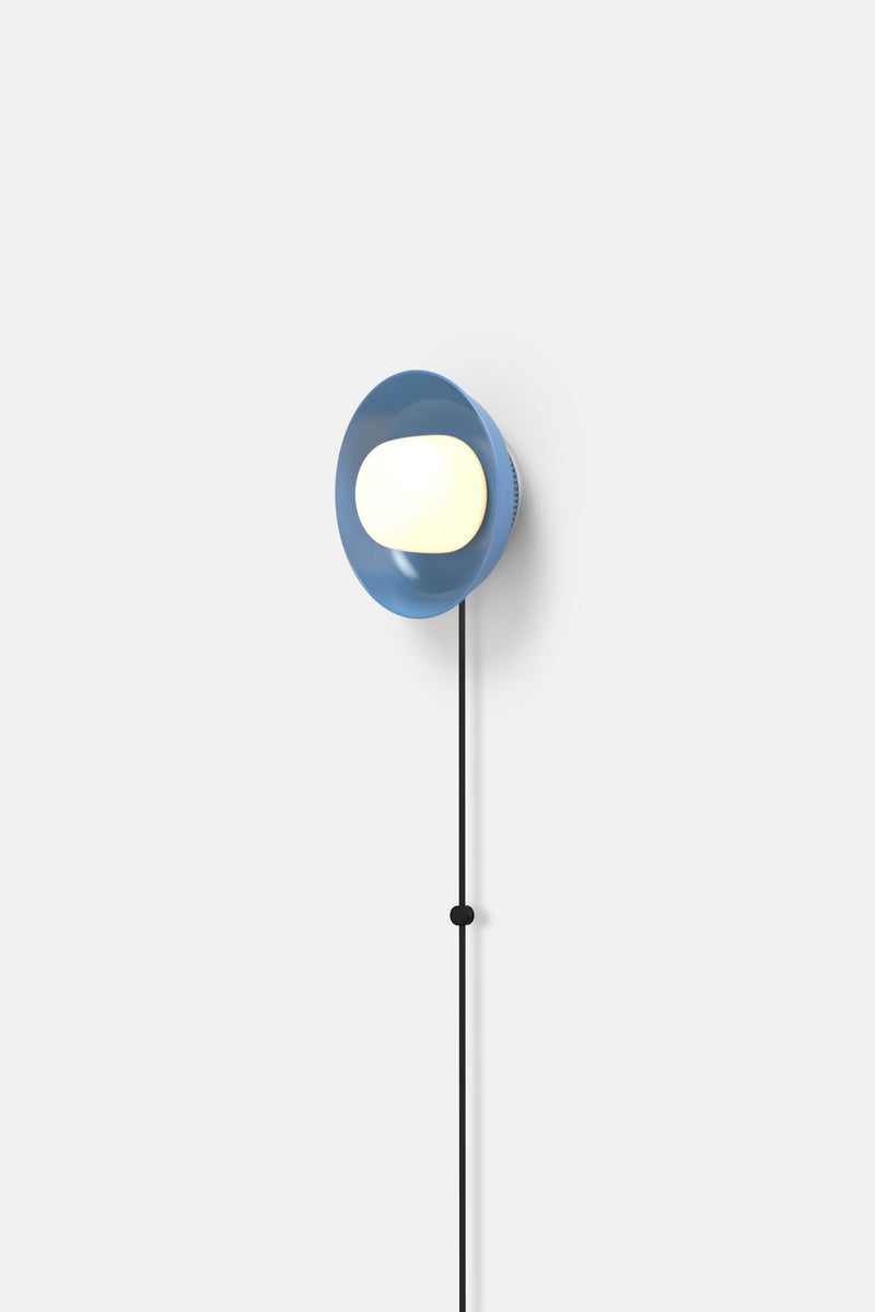 Hoist Sconce Corded - Small Glass Diffuser - Small Shade - RBW Lighting - Cream White - Corded Plug - in (Back) / 120V Input - 2700K (warm white) - HORNE