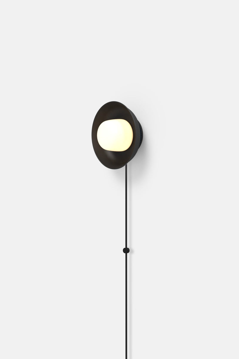 Hoist Sconce Corded - Small Glass Diffuser - Small Shade - RBW Lighting - Cream White - Corded Plug - in (Back) / 120V Input - 2700K (warm white) - HORNE