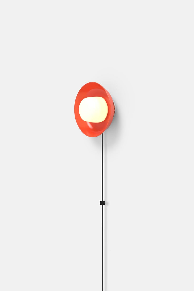 Hoist Sconce Corded - Small Glass Diffuser - Small Shade - RBW Lighting - Cream White - Corded Plug - in (Back) / 120V Input - 2700K (warm white) - HORNE