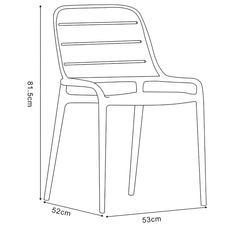 Jasper Outdoor Stacking Chair - Set of 4 - Urbia Chairs - Army Green - HORNE