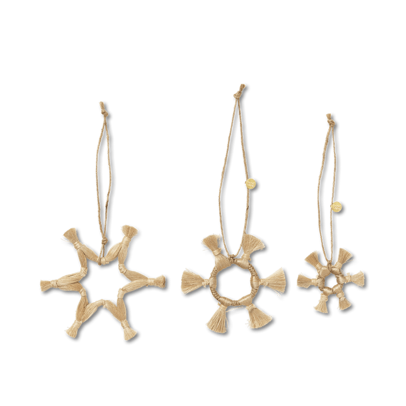 Jute Stars - Set of 3 - Ferm Living - Art + Objects - HORNE
