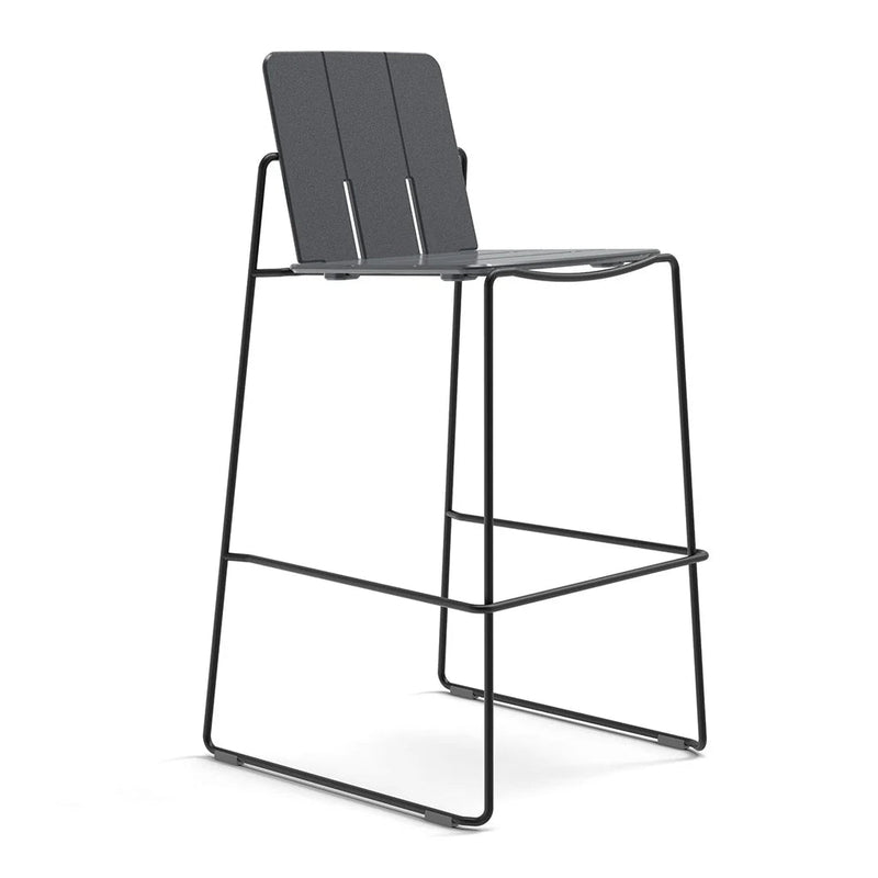 Keene Bar Stool - Loll Designs Outdoor Furniture - Charcoal Grey - Stainless Steel - HORNE