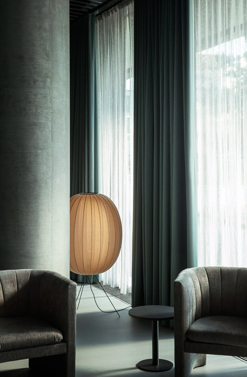 Knit - Wit Floor Medium Lamp - Made by Hand Floor Lamps - 60 - Black - HORNE
