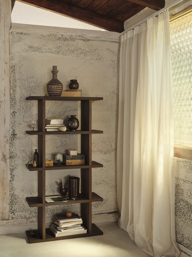 Kona Bookcase - 1x4 - Ferm Living - Shelving - Dark Stained Oak - HORNE