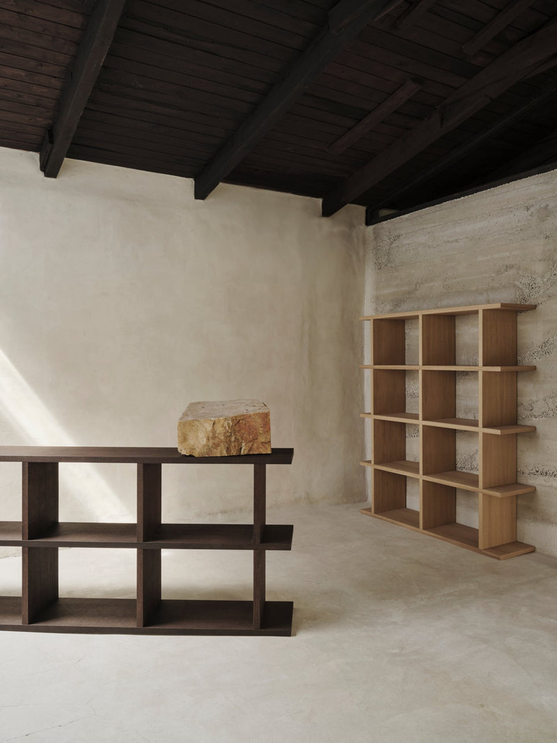 Kona Bookcase - 2x4 - Ferm Living - Shelving - Dark Stained Oak - HORNE