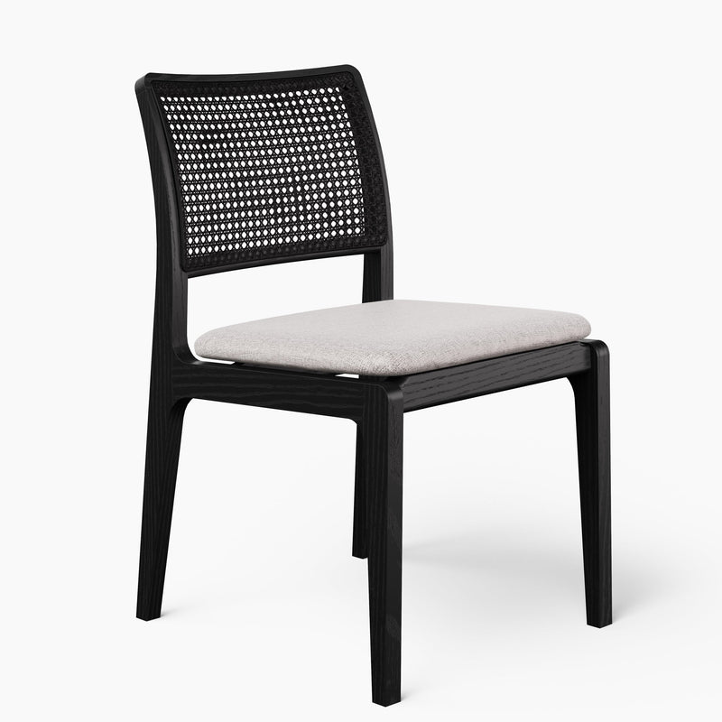 Larissa Cane Side Chair - Urbia Chairs - Harvest Jute Ebano - HORNE