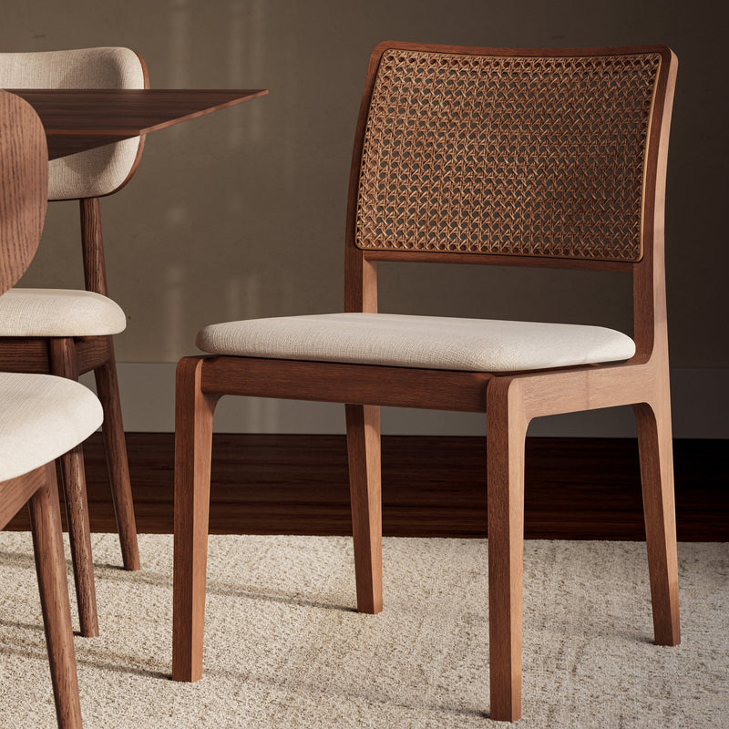 Larissa Cane Side Chair - Urbia Chairs - Harvest Jute Ebano - HORNE
