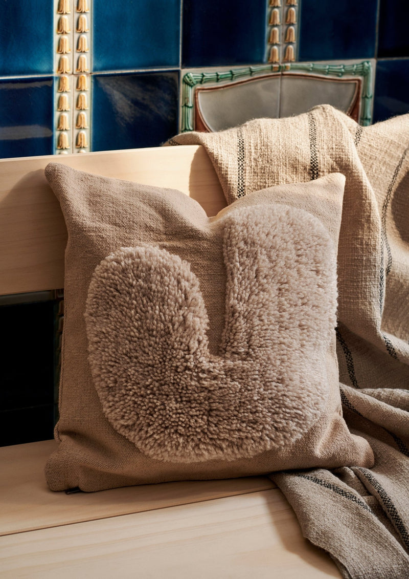 Lay Cushion - Square - Ferm Living - Bedding + Pillows - Sand/ Dark Brown - HORNE