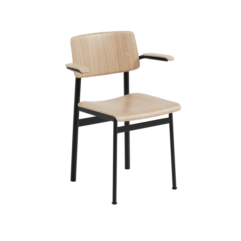Loft Chair With Armrest - Muuto Chairs - Black Frame & Black Seat - HORNE