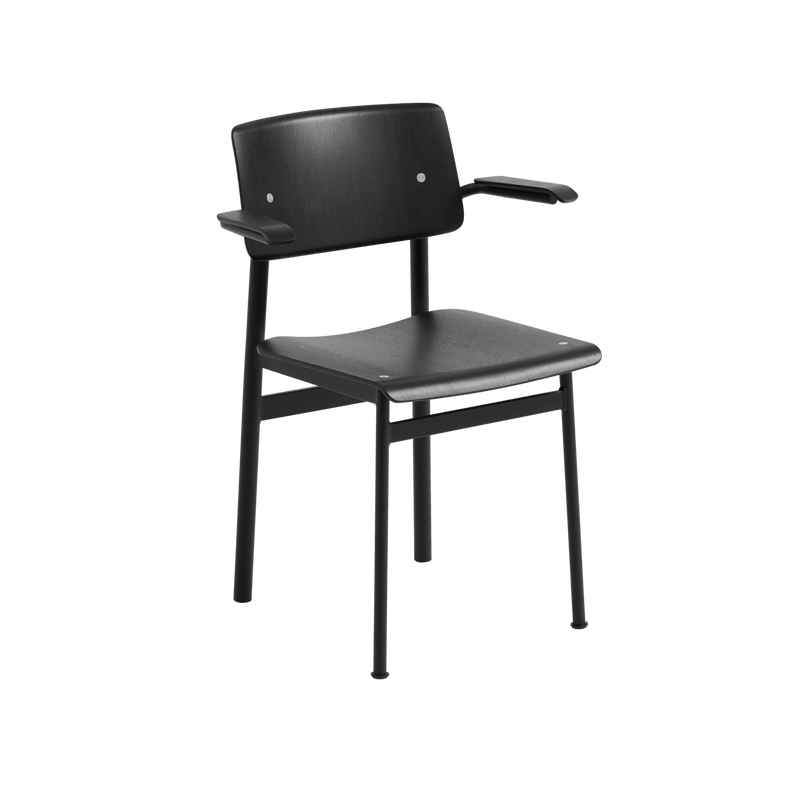 Loft Chair With Armrest - Muuto Chairs - Black Frame & Black Seat - HORNE