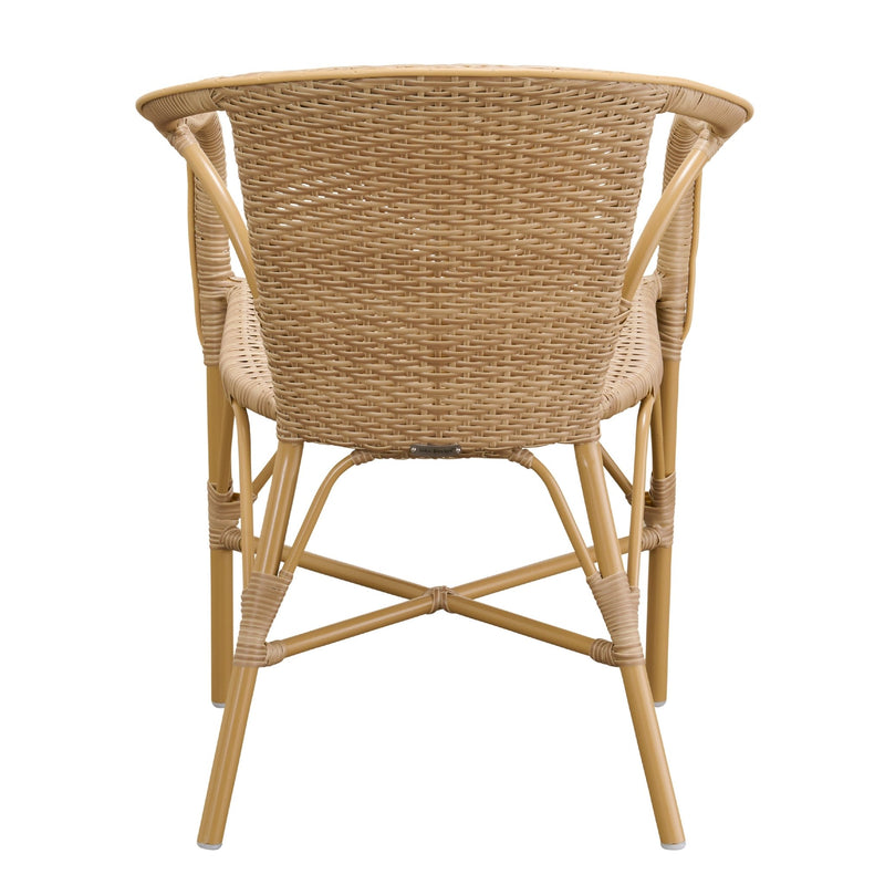 Madeleine Outdoor Dining Armchair - Sika Design - Outdoor Furniture - Almond Frame/ Black with White Dots - HORNE