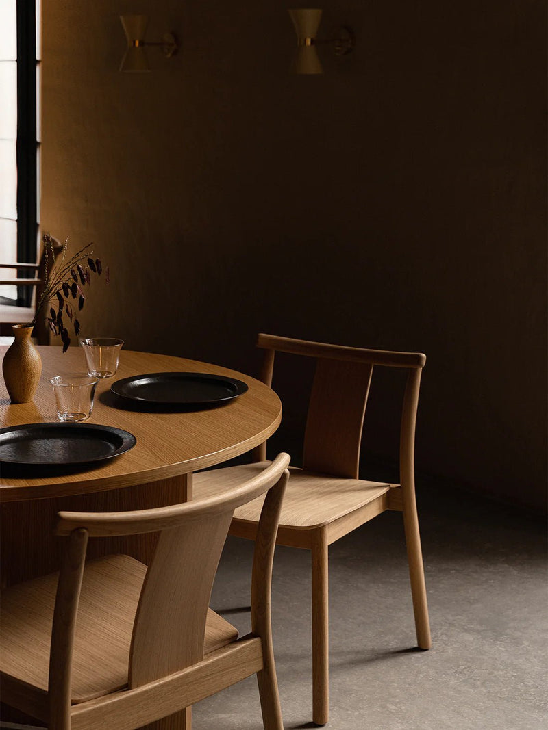 Merkur Dining Chair - Un - Upholstered - Audo Copenhagen Chairs - With Arms - Natural Oak - HORNE