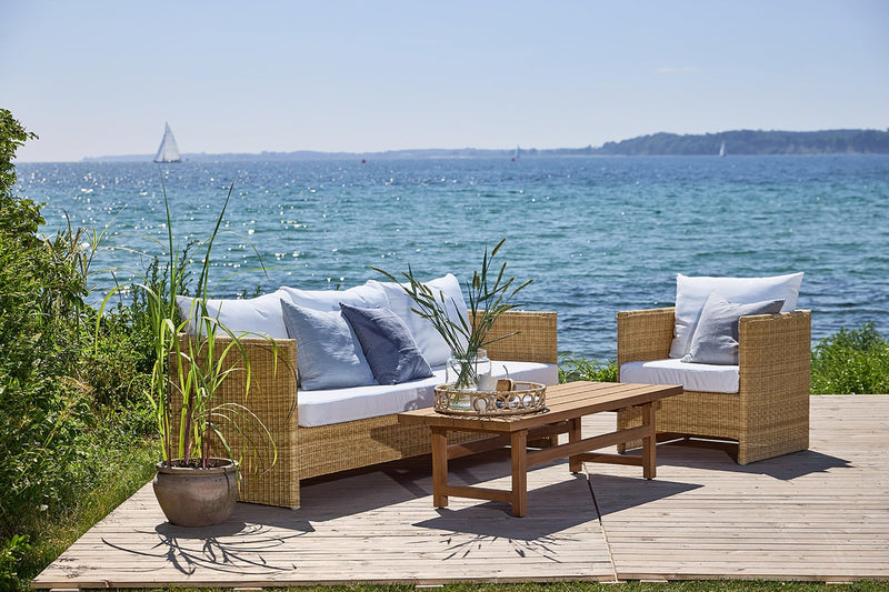 Molly Outdoor 3 - Seater Sofa - Sika Design - Outdoor Furniture - Natural - Canvas White - HORNE