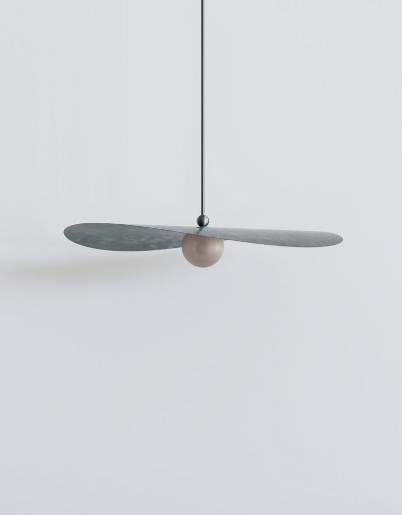 Myrna Pendant - Medium - Ladies & Gentlemen Lighting - Blackened Brass - White (opaque) - Perforated Smoke - HORNE