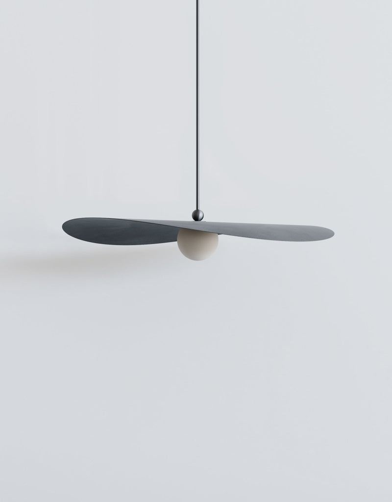 Myrna Pendant - Medium - Ladies & Gentlemen Lighting - Blackened Brass - White (opaque) - Perforated Smoke - HORNE