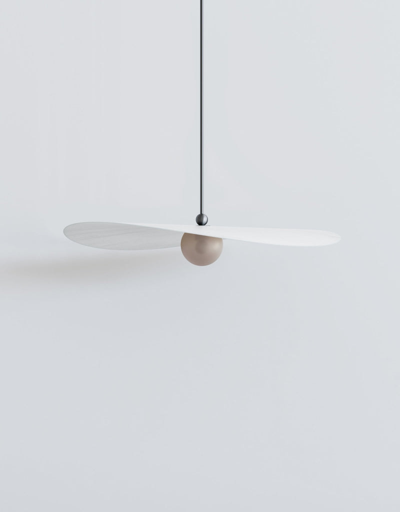 Myrna Pendant - Medium - Ladies & Gentlemen Lighting - Blackened Brass - White (opaque) - Perforated Smoke - HORNE