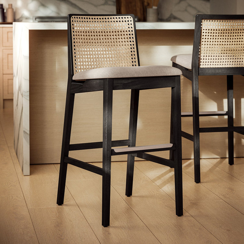 Nardia Cane Counter Stool - Urbia Chairs - Crafted Glaze Ebano - HORNE