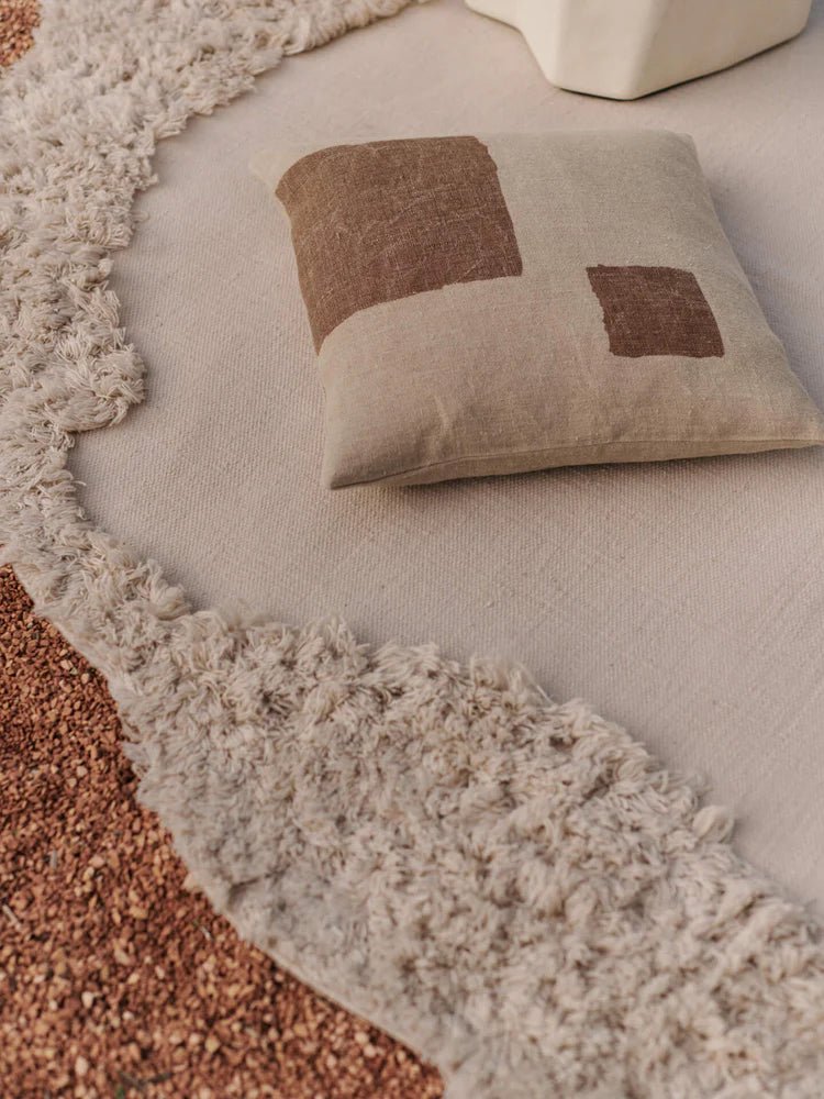 Oleo Cushion - Ferm Living Bedding + Pillows - Natural/Black - HORNE
