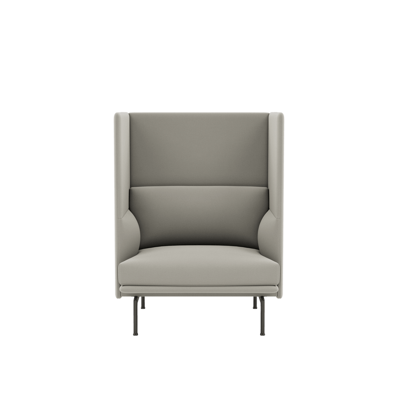 Outline Highback Sofa 100 - 1 - Seater - Muuto Sofas - Black - Remix 163 - HORNE
