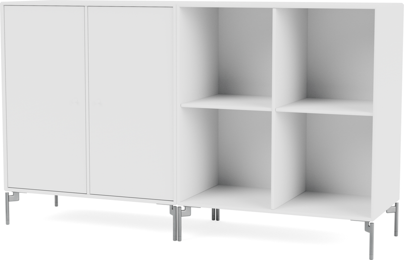 Pair Classic Sideboard - With Legs - Montana - Shelving - Anthracite - Matte Chrome - HORNE