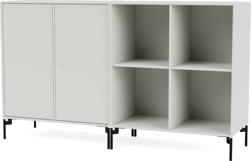 Pair Classic Sideboard - With Legs - Montana - Shelving - Anthracite - Matte Chrome - HORNE