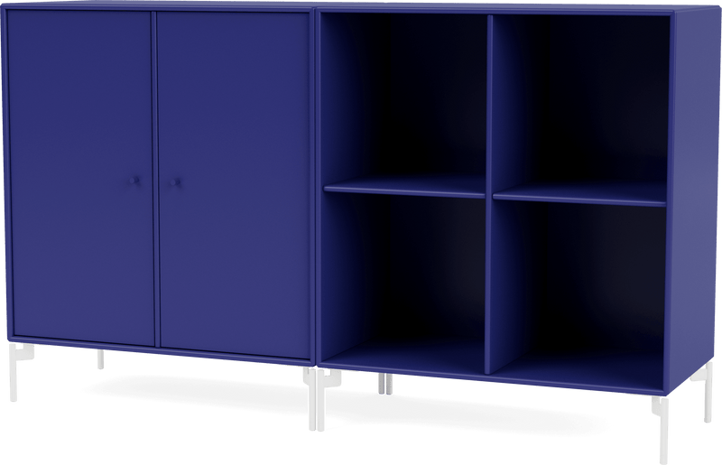 Pair Classic Sideboard - With Legs - Montana - Shelving - Anthracite - Matte Chrome - HORNE