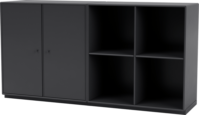 Pair Classic Sideboard - With Plinth Base - Montana - Shelving - Anthracite - 1.2