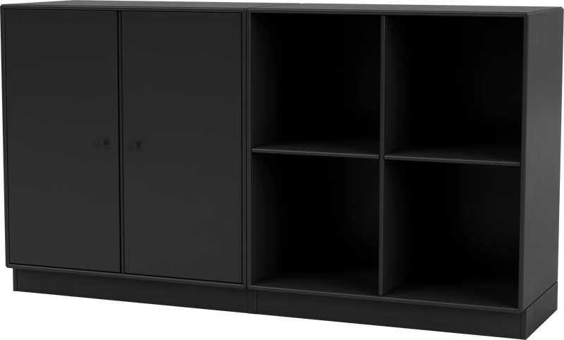 Pair Classic Sideboard - With Plinth Base - Montana - Shelving - Anthracite - 1.2