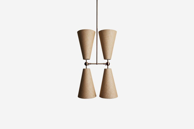 Pendolo Pendant IV - Workstead - Pendants - Small - Natural Linen - Hewn Brass - HORNE