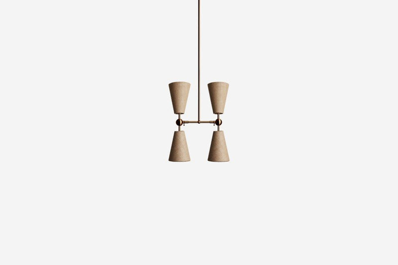 Pendolo Pendant IV - Workstead - Pendants - Small - Natural Linen - Hewn Brass - HORNE
