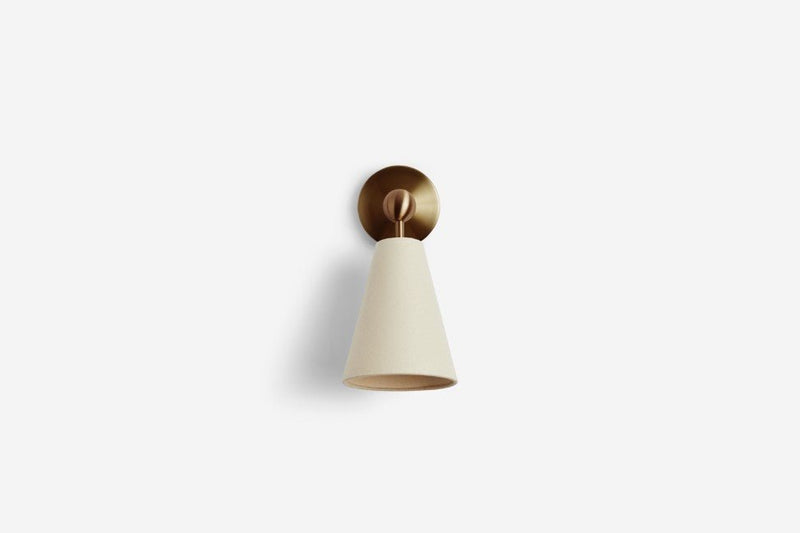 Pendolo Wall Sconce - Workstead Wall Sconces - Small - Natural Linen - Hewn Brass - HORNE