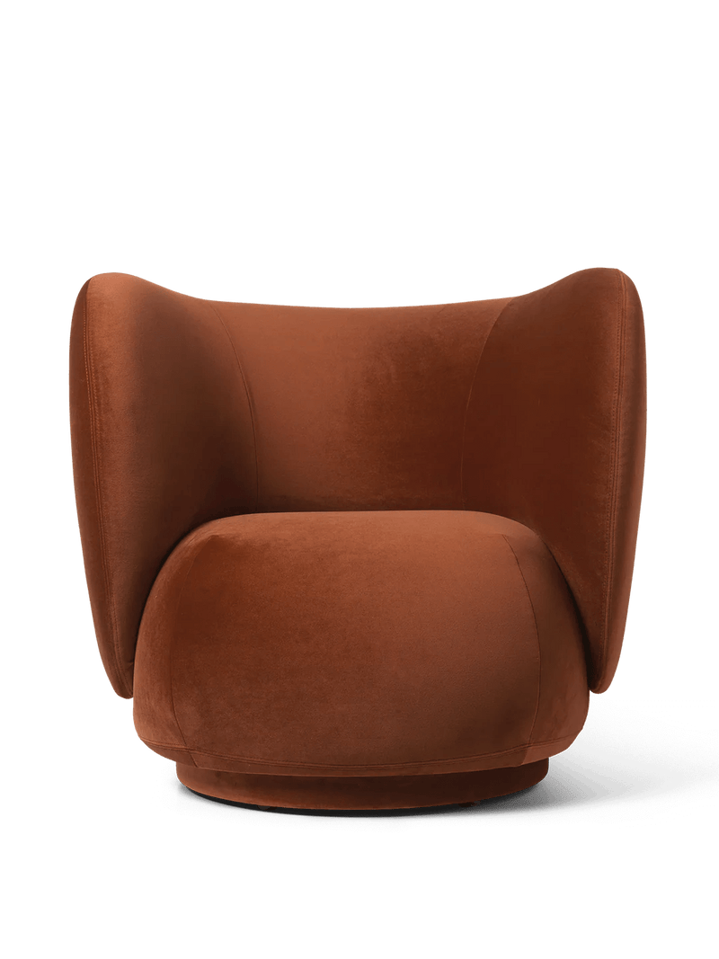 Rico Lounge Chair - Swivel - Ferm Living Chairs - Bouclé - Off - White - HORNE