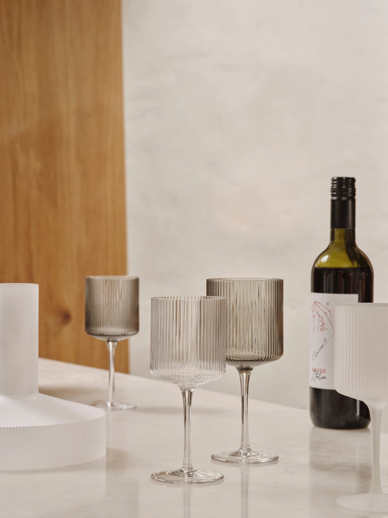 Ripple White Wine Glasses - Set of 2 - Ferm Living - Glassware - Clear - HORNE