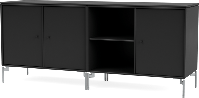 Save Lowboard - With Legs - Montana - Shelving - Anthracite - Matte Chrome - HORNE