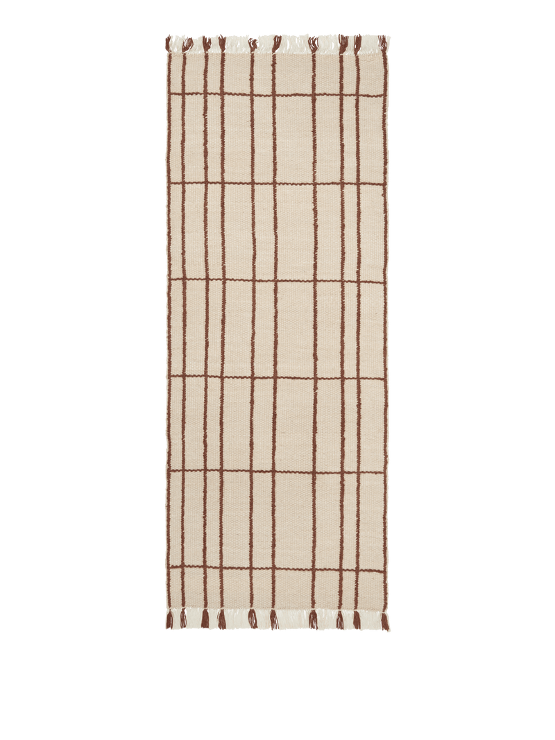 Sen Runner - 80 x 200 - Ferm Living Rugs - Parchment/Chestnut - HORNE