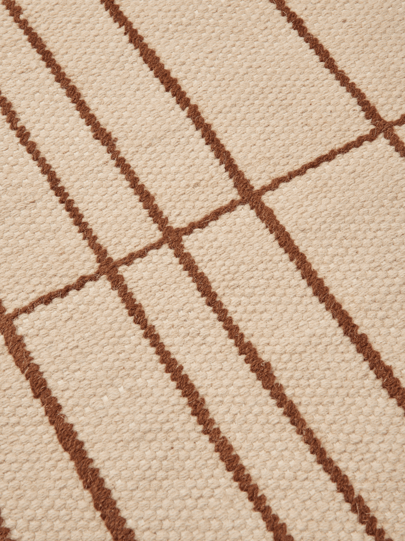 Sen Runner - 80 x 200 - Ferm Living Rugs - Parchment/Chestnut - HORNE