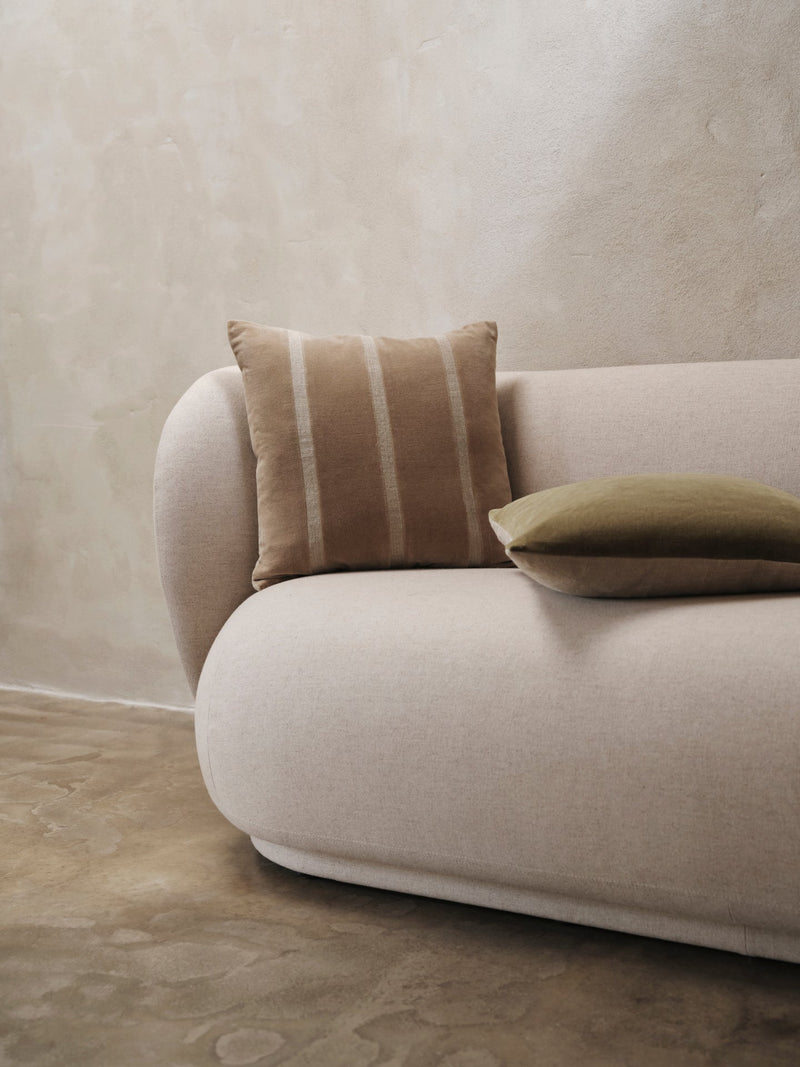 Senti Stripe Cushion - Ferm Living - Bedding + Pillows - Dark Sand/ Linen - HORNE